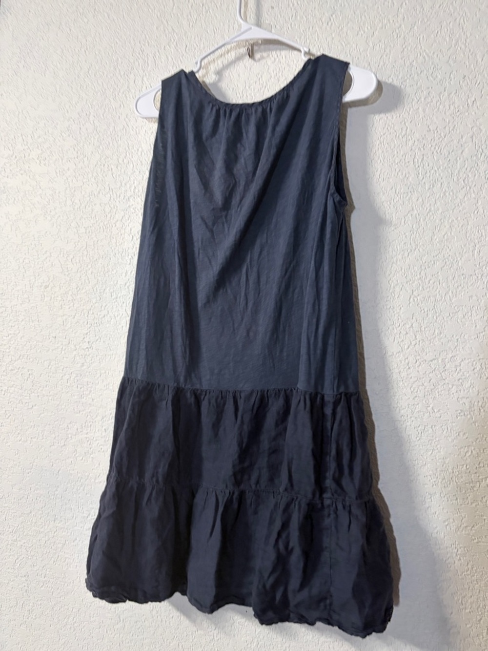 Velvet by Graham & Spencer Navy Tie-Front Tiered Mini Sleeveless Cotton Dress - Picture 3 of 6